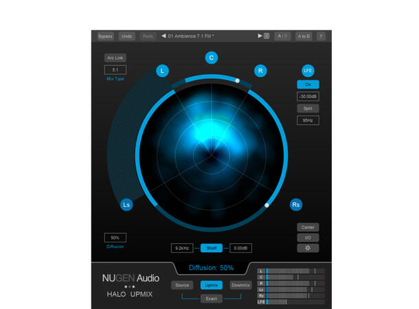 Nugen Audio Halo Upmix Stereo to 5.1 / 7.1 Upmix plug­in